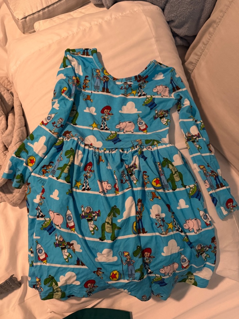 Little Sleepies Toy Story Print Long Sleeve Girls Dress
